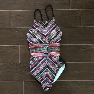 One piece colorful swimsuit